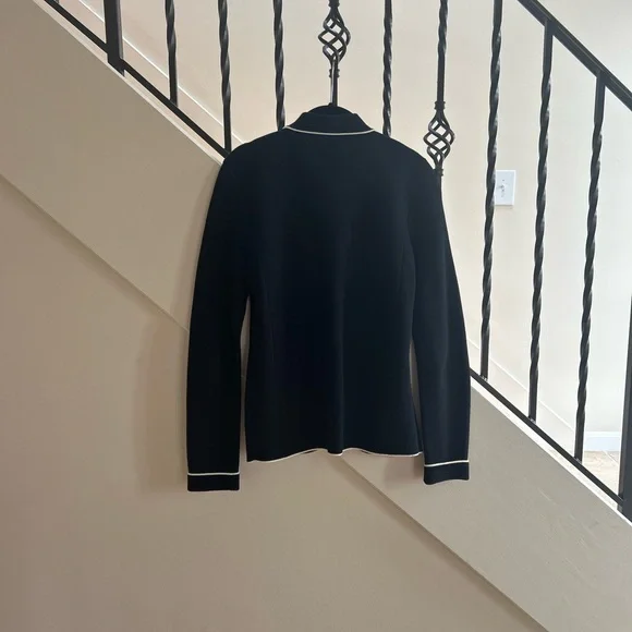 Ralph Lauren Black Blazer with White Piping - Picture 3 of 8